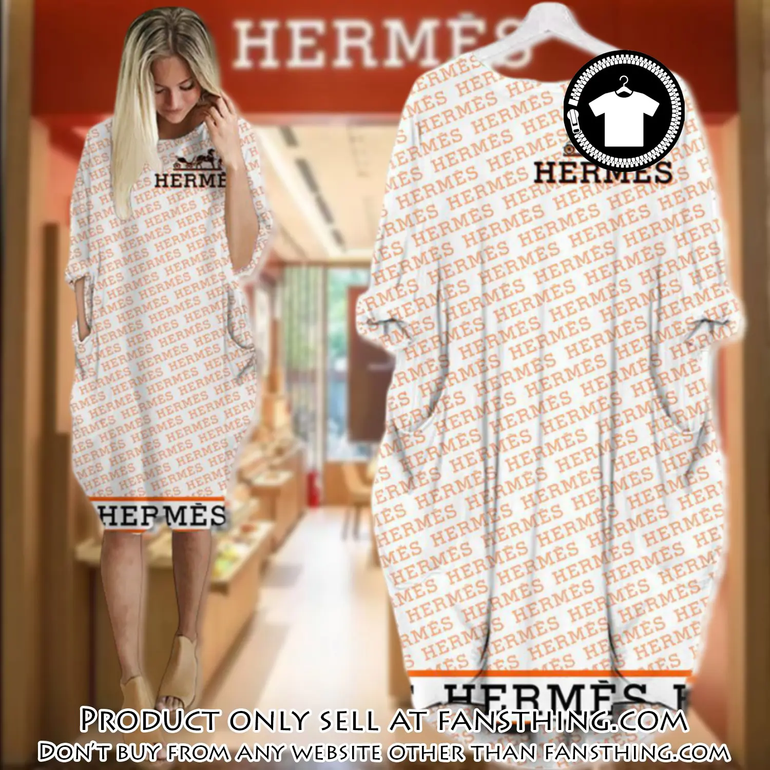 Hermes white batwing pocket dress luxury brand for women pd081 fst5927948